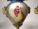 Pendulum clock bronze gilded porcelain Sèvres rams Napoleon III nineteenth