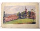 2 watercolor drawings church Cordon Haute-Savoie river barque clipet twentieth