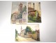 2 watercolor drawings church Cordon Haute-Savoie river barque clipet twentieth