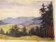 2 watercolor drawings church Cordon Haute-Savoie river barque clipet twentieth