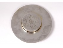 Container box with silver metal IHS cross 20th century