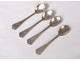 4 spoons with salts solid silver Minerva goldsmiths Gabert &amp; Conreau twentieth