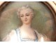 Small ivory round box miniature portrait young romantic woman nineteenth
