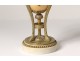 Pair cassolettes candlesticks Louis XVI bronze rams marble NapIII nineteenth