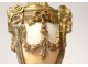 Pair cassolettes candlesticks Louis XVI bronze rams marble NapIII nineteenth