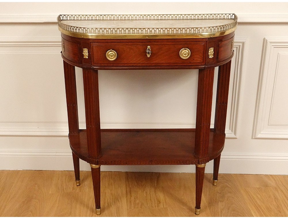 Console demi-lune en acajou époque Louis XVI - XVIIIe siècle - N.93830