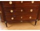 Large chest of drawers Louis XVI half-moon curved mahogany gray marble eighteenth