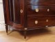 Large chest of drawers Louis XVI half-moon curved mahogany gray marble eighteenth