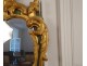 Large mirror Regency wood carved gilt polychrome shell foliage eighteenth