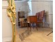 Large mirror Regency wood carved gilt polychrome shell foliage eighteenth