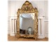 Large mirror Regency carved wood gilded painted colocynth flowers ice eighteenth