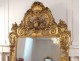Large mirror Regency carved wood gilded painted colocynth flowers ice eighteenth