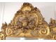 Large mirror Regency carved wood gilded painted colocynth flowers ice eighteenth