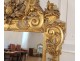 Large mirror Regency carved wood gilded painted colocynth flowers ice eighteenth