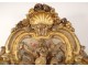 Large mirror Regency carved wood gilded painted colocynth flowers ice eighteenth