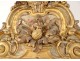 Large mirror Regency carved wood gilded painted colocynth flowers ice eighteenth