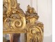 Large mirror Regency carved wood gilded painted colocynth flowers ice eighteenth