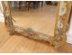 Large mirror Regency carved wood gilded painted colocynth flowers ice eighteenth