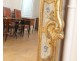 Large mirror Regency carved wood gilded painted colocynth flowers ice eighteenth