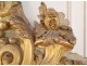 Large mirror Regency carved wood gilded painted colocynth flowers ice eighteenth