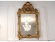 Large mirror Regency carved wood gilded painted colocynth flowers ice eighteenth