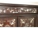 Small furniture cabinet wood mother of pearl characters pagodas Vietnam Indochina nineteenth