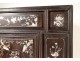 Small furniture cabinet wood mother of pearl characters pagodas Vietnam Indochina nineteenth