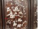 Small furniture cabinet wood mother of pearl characters pagodas Vietnam Indochina nineteenth