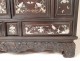 Small furniture cabinet wood mother of pearl characters pagodas Vietnam Indochina nineteenth