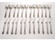 12 cutlery solid silver Louis XV Minerve Henin &amp; Cie monogram 2020gr 19th