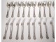 12 cutlery solid silver Louis XV Minerve Henin &amp; Cie monogram 2020gr 19th