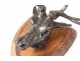Hunting Trophy silver bronze sculpture deer head wood base nineteenth century