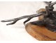 Hunting Trophy silver bronze sculpture deer head wood base nineteenth century