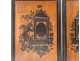 Pair picture frames inlaid walnut ebony Loves cherubs flowers 19th