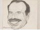 Drawing cartoon Hussein of Jordan 1977