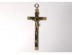 Large cross pendant rosary community Christ crucifix metal nineteenth