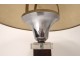 Desk lamp Art Deco mushroom rosewood chrome glass twentieth century