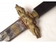Knife dagger hunt hunting horn horn bronze boars Couleaux Klingenthal 19th