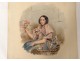 Watercolor on paper portrait young woman with flowers nineteenth century