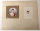 2 watercolors on paper portraits young women nineteenth century