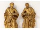 Pair sculptures Evangelists Saints Bible carved wood gilded eighteenth century