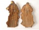 Pair sculptures Evangelists Saints Bible carved wood gilded eighteenth century