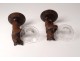 Pair sculptures bear wood Black Forest cornet glass flower holder nineteenth