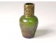 Small vase iridescent glass Loetz Bohemia Austria gilded brass Art Nouveau XIXth