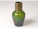 Small vase iridescent glass Loetz Bohemia Austria gilded brass Art Nouveau XIXth