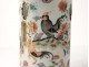 Large Chinese porcelain brush pot roosters landscape flowers Tongzhi nineteenth