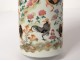 Large Chinese porcelain brush pot roosters landscape flowers Tongzhi nineteenth