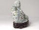 Sculpture statue Buddha laughing Chinese porcelain polychrome signed nineteenth