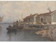 HST marine painting Wilhelm von Gegerfelt fishing huts Sweden boats 19th