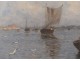 HST marine painting Wilhelm von Gegerfelt fishing huts Sweden boats 19th